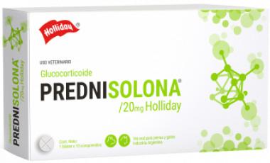 PREDNISOLONA 20 MG 10 COMPRIMIDOS Holliday  x 10 DescripciónGlucocorticoide sintético en comprimidos con acción antiinflamatoria, antipruriginosa, antialérgica e inmunosupresora. Su potencia es 4 veces mayor al cortisol, con efecto mineralocorticoid