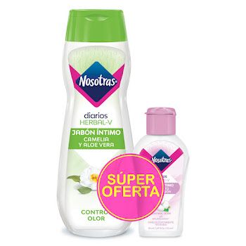 Jabón Intimo Nosotras Herbal x 200 ml + Jabón Íntimo Sensitive x 50 ml  