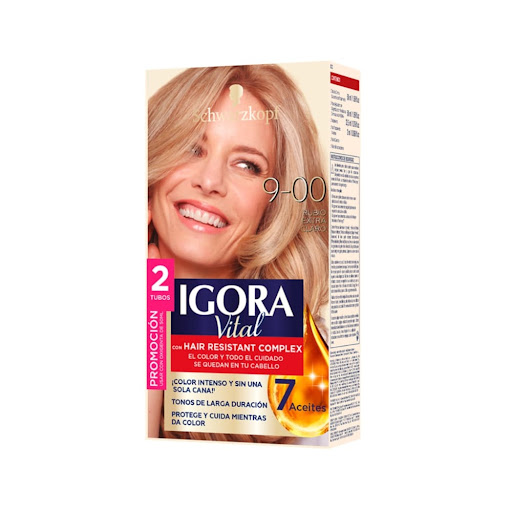 Tinte Igora Vital 9-00 Rubio Extra Claro Caja x 1 und