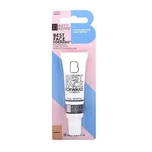 Base Best Face Forward Foundation Medium Beauty Benefits  x 1 Fórmula fluida con cobertura media. Tono medio para pieles intermedias con subtono neutro. Acabado mate natural y larga duración.