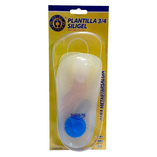 Plantilla 3/4 Con Botón 37-38 Ortho Pauher Orthopauher Individual x 2 Plantillas 3/4 con botón metatarsiano elaboradas en silicona transparente, se adapta anatómicamente brindando comodidad.