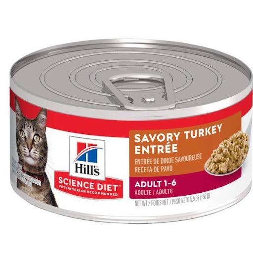 LATA HILLS F ADULT TURKEY 5,5 OZ Hills  x 1 El alimento para gatos Science Diet� Adult Savory Turkey Entrée proporciona el sabor gourmet del pavo en una textura suave y lisa. Contiene el balance perfecto de sabor y nutrición para su gato.