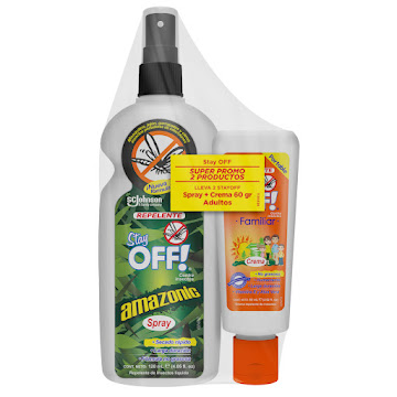 Repelente Stay Off Spray   Amazonic x 120 ml + Crema Stay Off Adultos x 60 gr  