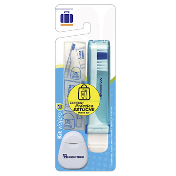 Kit Viajero Farmatodo Cepillo Dental + Seda Dental + Bolsa Para Kit  