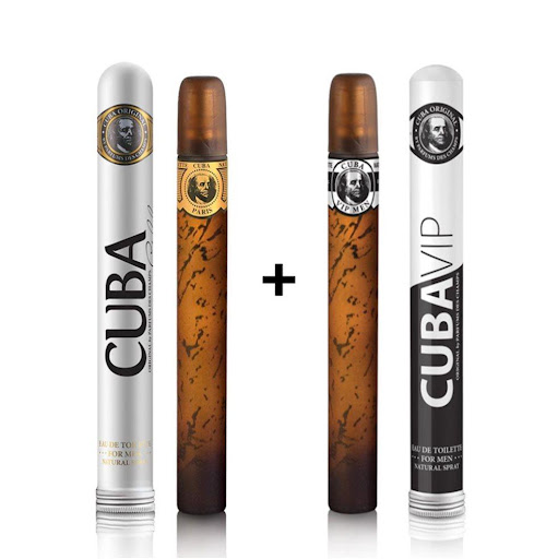 Cuba Gold Men Eua de Toilette 35 ml + VIP Men Eau de Toilette 35 ml Cuba 35 ml + 35 ml x 2 Cuba Gold Men Eua de Toilette 35 ml + VIP Men Eau de Toilette 35 ml