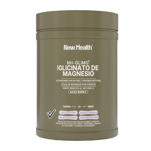 Glicinato De Magnesio New Health Acai Berry Tarro x 500 gr