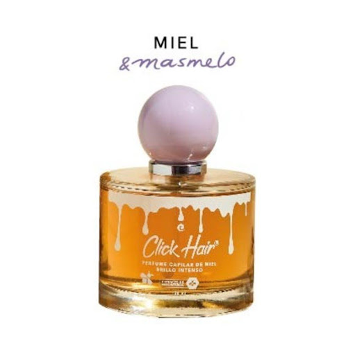 PERFUME CAPILAR DE MIEL BRILLO INTENSO MASMELO Click Hair  Botella x 1 Gracias al poder nutritivo de la miel de abejas, este perfume capilar potencia el brillo natural, mejora la sedosidad y ayuda a controlar el frizz, proporcionando un acabado luminoso y elegante desde 