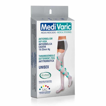 Medias Medivaric Unisex Antiembolica 18-23 Caderas Blanco Talla M  
