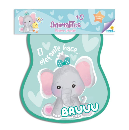 Babero Animales Niña Grande Ronda Ronda caja x 1 Hermoso babero multicolor estampado con un hermoso y divertido diseño, por un lado tela, por el otro un útil plástico para evitar que la ropa de los pequeños se ensucie.Medida: 34,8 cm * 38,2 cm