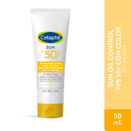 Protector Solar Cetaphil Sun Oil Control Color SPF 50+ Uva/Uvb/Ir x 50 ml