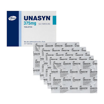 Unasyn Sultamicilina 375 mg Pfizer Caja x 20 Tabletas  