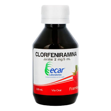 Clorfeniramina Ecar 2mg/5ml Jarabe Frasco x 120 ml  