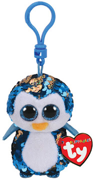 Peluche TY Flippables Payton Pinguino Azul Clip x 1Unidad   