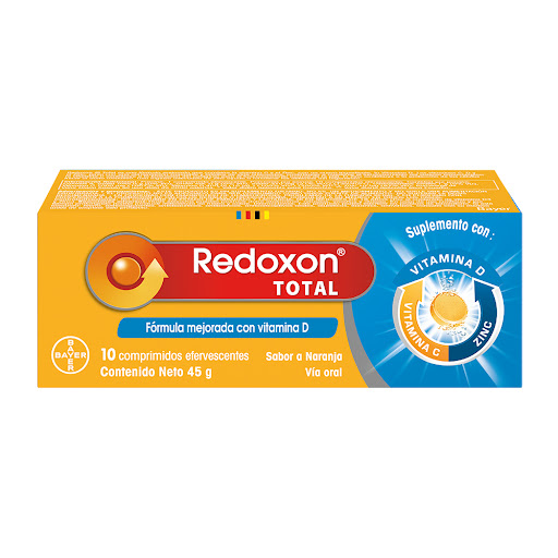 Redoxon Total Vitamina C + D + Zinc Bayer Caja x 10 Comprimidos