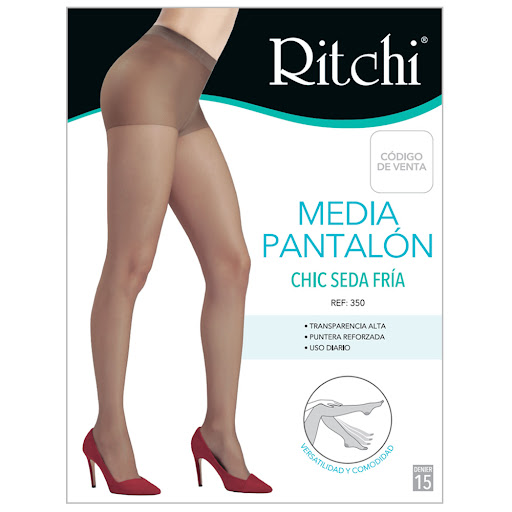 Medias Ritchi Chic Seda Fria Silk Sherr Talla M Brown x 1 und