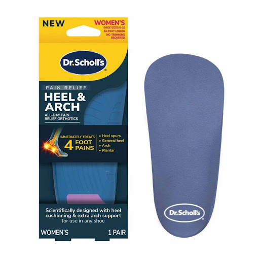 Dr. Scholl´s Plantillas para el Arco y Talón de pie Mujer x 2 unidades Dr. Scholls Caja x 2 La plantilla Dr. Scholl's Arco y Talón alivia el dolor por espolones, fascitis plantar y molestias en el arco y talón. Su tecnología Shock Guard absorbe impactos, la copa del talón brinda soporte y el