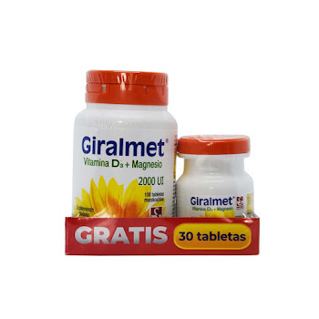 Giralmet 2000 UI Oferta   Frasco x 100 Tabletas + Frasco x 30 Tabletas  