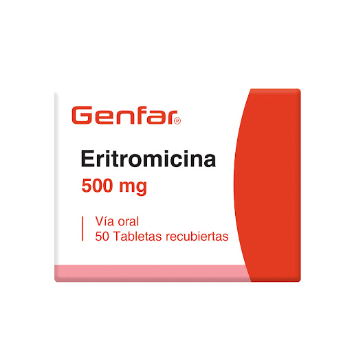Eritromicina 500mg Genfar Caja x 50 Tabletas