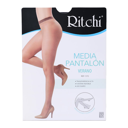 Medias Ritchi Verano Transparencia Alta Punta Invisible M Negro x 1 und