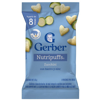 Galletas Gerber Nutripuffs Zucchini Paquete x 35 gr  