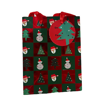 Bolsa De Regalo Navidad Roja Árboles x 1 und  