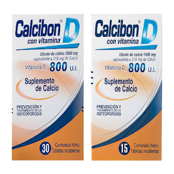 Calcibon Vit D Calcio +  Vitamina D3 1500mg/800UI Farma Frasco x 30 Tabletas  