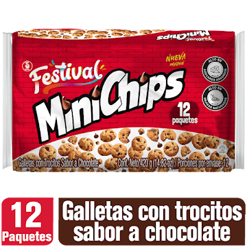 Galletas Minichips Chocolate Bolsa x 12 und   