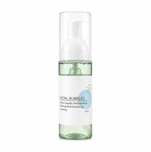 JABÓN FACIAL EN ESPUMA VEGANO PARA PIEL GRASA Y SENSIBLE CON ALOE VERA Y MANZANILLA 50 ml SOLE PARIS  BUBBLES ESPUMOSO x 1 