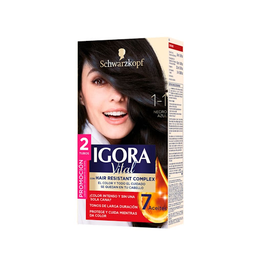 Tinte Igora Vital 1-1 Negro Azul Caja x 1 und