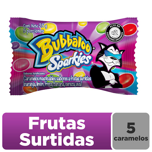 Chicle Bubbaloo Sparkies Regular x 25 gr