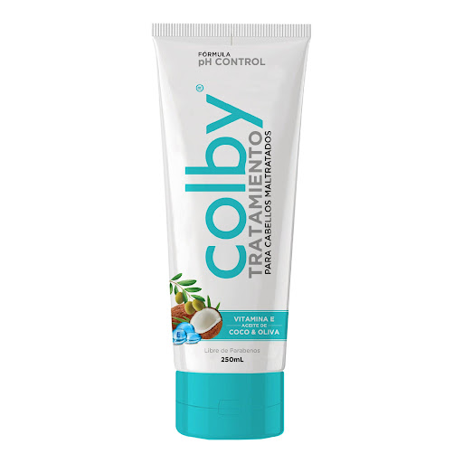 Tratamiento Colby pH Control Frasco x 250 ml Colby Frasco x 1 Esta formulado con Vitamina E que limpia y protege la piel cabelluda, hidratándola y nutriéndola dejando el cabello reluciente. El Aceite de Oliva repara las puntas abiertas y regenera las células cap