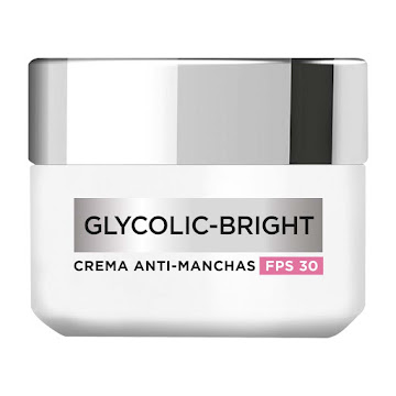 Crema Hidratante Facial Día L'Oréal París Glycolic Bright Antimanchas FPS30 Frasco x 50 ml  