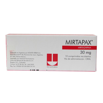 Mirtapax Mirtazapina 30 mg Tecnofarma Caja x 10 Comprimidos  