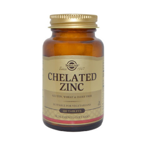 Suplemento Dietario Chelated Zinc Solgar Frasco x 100 Tabletas