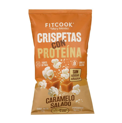 Crispetas con proteína caramelo salado fitcook By Mery Mendez 50 gr x 1 Crispetas con proteína, sabor caramelo salado