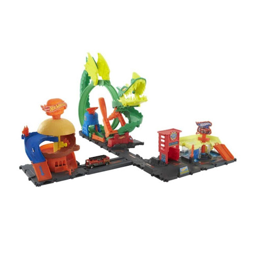 Hot Wheels City Tienda De Hamburguesas Hot Wheels  x 1 Es un set que recrea una divertida escena de la ciudad con una temática de comida rápida. Incluye una rampa para lanzar vehículos Hot Wheels, un accesorio en forma de hamburguesa gigante y zonas de ju