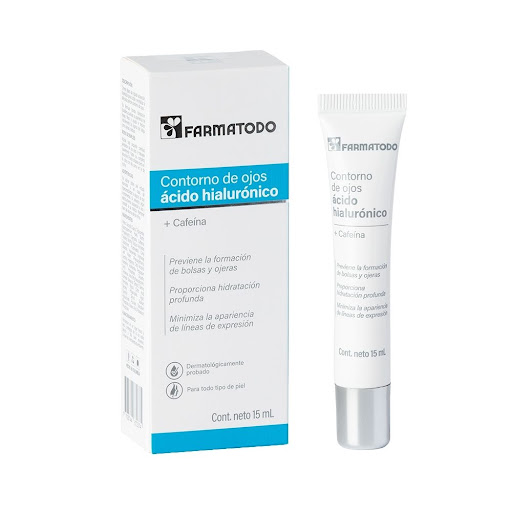 Crema Contorno De Ojos Ácido Hialurónico Cafeína Farmatodo x 15 gr