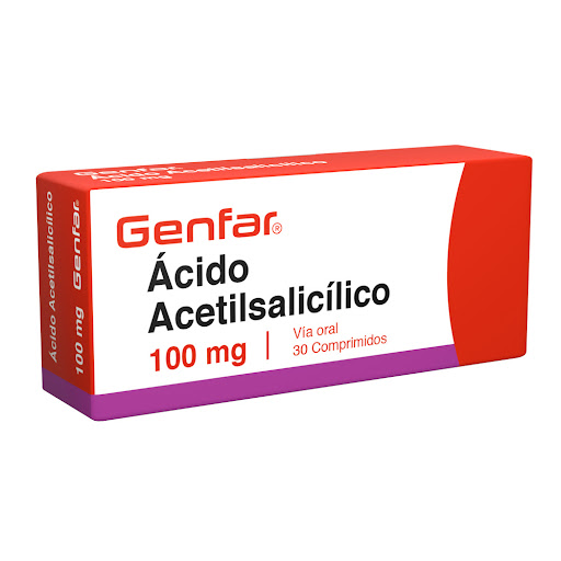 Ácido Acetilsalicílico 100 mg Genfar Caja x 30 Comprimidos