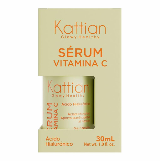 Serum Facial Vitamina C + Ácido Hialurónico Kattian Frasco x 30 ml Combinación de Antioxidantes como Vitamina C + Ácido Ferúlico + Vitamina E, que promueven la renovación celular para una apariencia más sana y joven. Ayuda a prevenir el fotoenvejecimiento cutáneo, ma