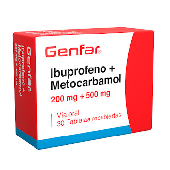 Ibuprofeno + Metocarbamol Genfar 200mg/500mg Caja x 30 Tabletas  