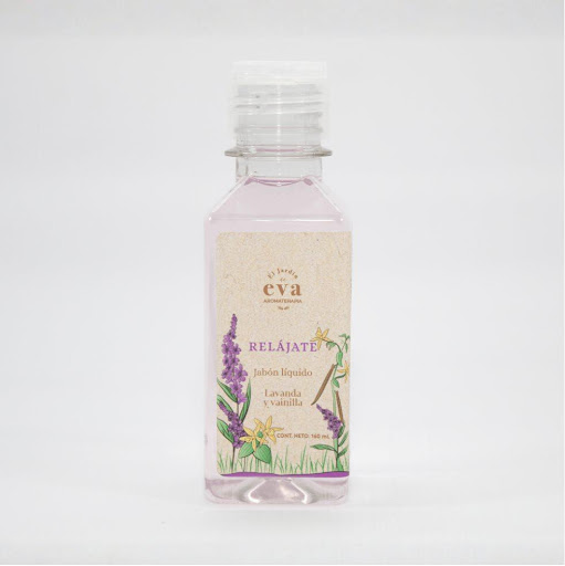 Jabón líquido Relájate aceites esenciales lavanda y vainilla x 160 ml El Jardín de Eva botella x 1 El Jabón Líquido Relájate fue creado para acompañar esos momentos en los que necesitas bajar el ritmo y reconectar contigo. Su limpieza suave cuida la piel sin resecar, mientras su mezcla aromática de