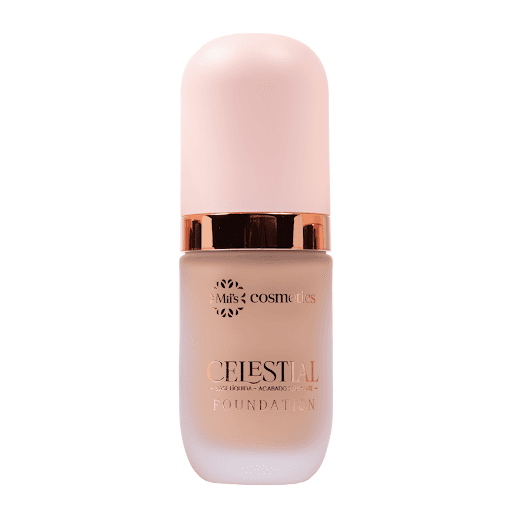 Base Colección Celestial Miis Cosmetics Tono 3 MIIS COSMETICS base de rostro x 1 Luce una piel de porcelana, con nuestra base celestial, su cobertura es alta, te brinda un acabado semi/mate, es cremosa y suave al aplicar.Vienen 7 tonos desde el más claro hasta el más profundo, ide