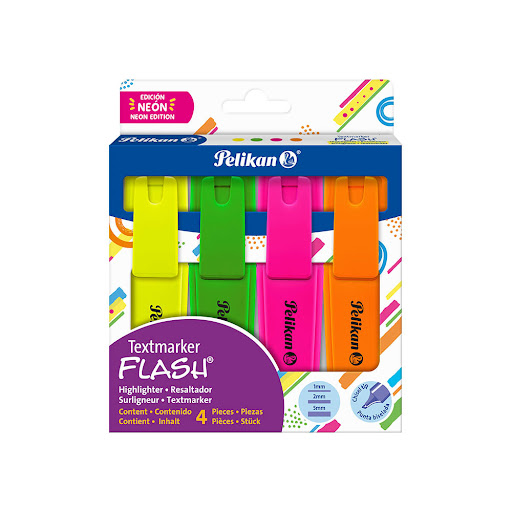Resaltadores Pelikan Flash Neon Caja x 4 und
