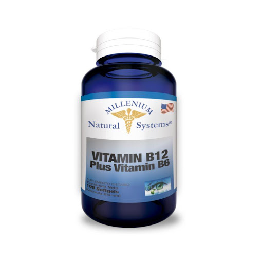 VITAMIN B12 PLUS VITAMIN B6 X 100 Natural Systems Frasco x 100 La combinación de vitaminas B12 y B6 coadyuvan a la formación de glóbulos rojos y al mantenimiento del sistema nervioso central. Coadyuva al buen funcionamiento normal de sistema inmune. Contribuye al