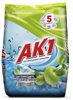 Detergente En Polvo AK1 Manzana Azulk x 900 gr  