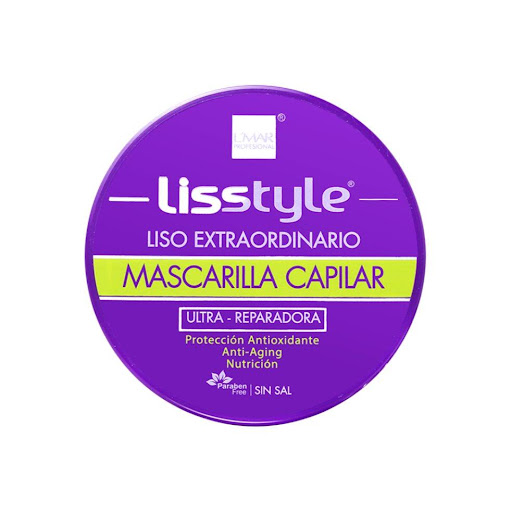 MASCARILLA CAPILAR LISO EXTRAORDINARIO LISSTYLE 240g LISSTYLE 240 x 1 La mascarilla capilar lisstyle nutre e hidrata la fibra capilar, reparando el daño de la cutícula proporcionando protección antioxidante y acción anti-anging. Los resultados son inigualables: un cabel
