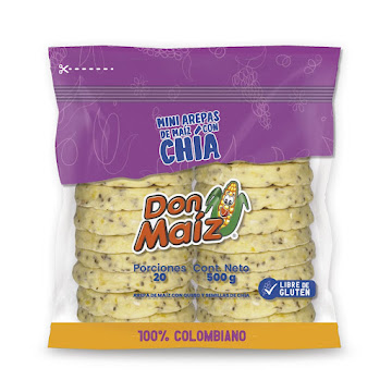 Mini Arepitas Don Maíz Con Semillas De Chía x 20 und  