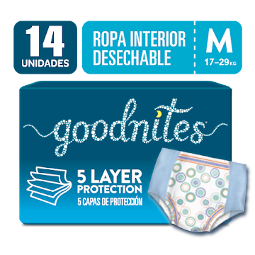 Pañal Goodnites Unisex   Talla M x14 und 