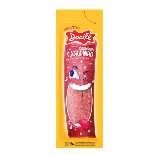 Gomitas Docile Canudinho Fresa Acida x 15 gr