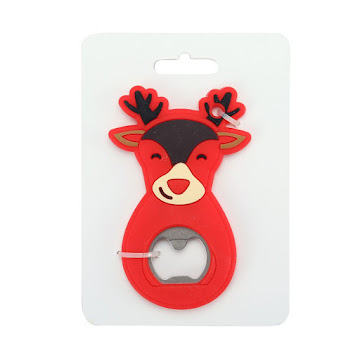 Destapador Navideño Mays Reno Color Rojo Blanco x 1 Und  